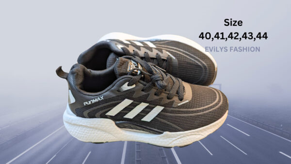 Men’s Sports Shoe" Best Quality" Black & White - Image 3